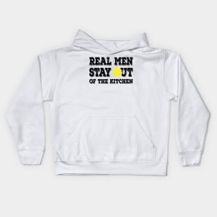 Funny Real Men Stay Out of the Kitchen Pickleball Kids Hoodie